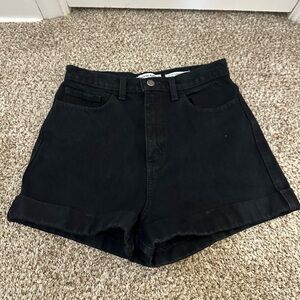 American Apparel The High Waisted Cuff Short in Black
